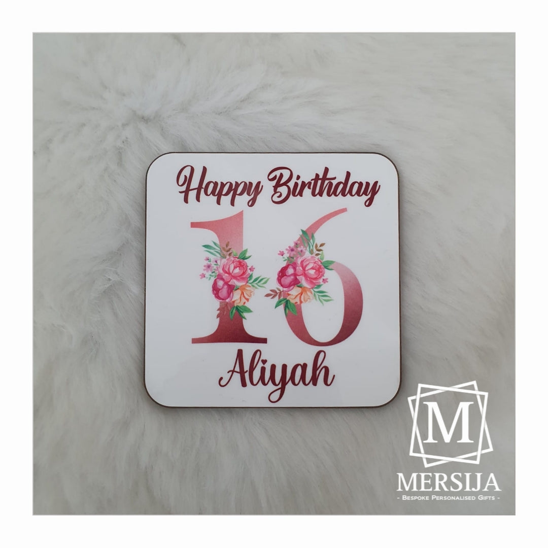 Floral Rose Gold Birthday Mug