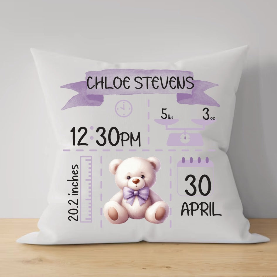 Baby Arrival Teddy Keepsake Pillows