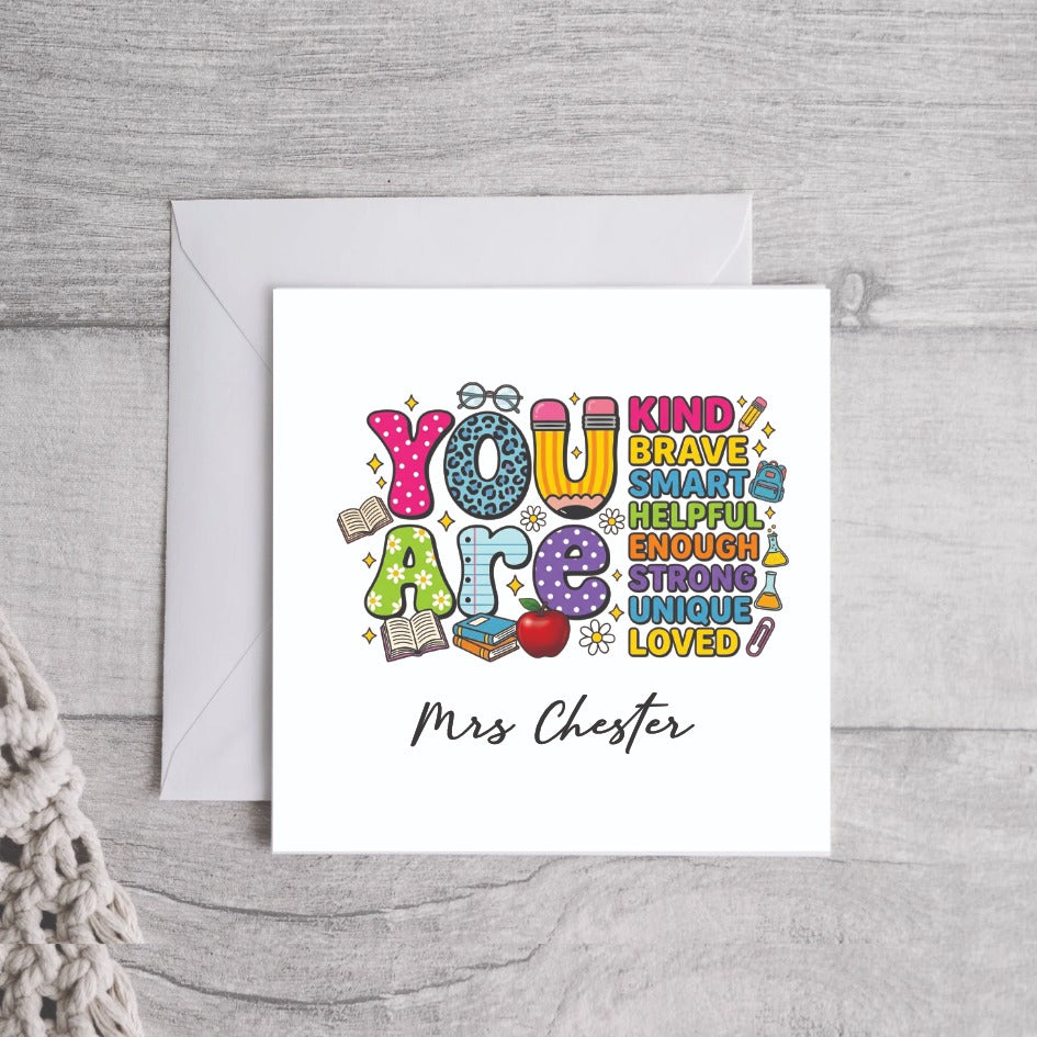 Personalised Teacher Cards