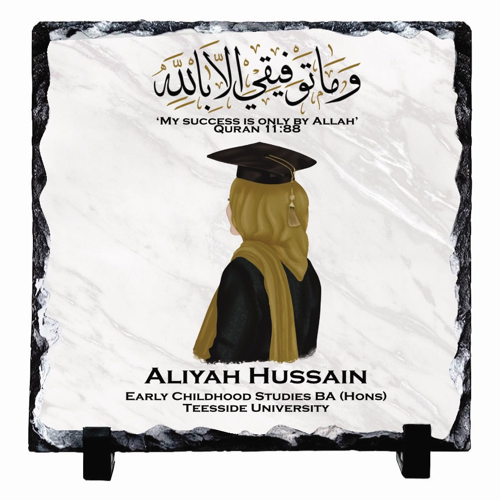 Hijabi Personalised Graduation Rock Slates