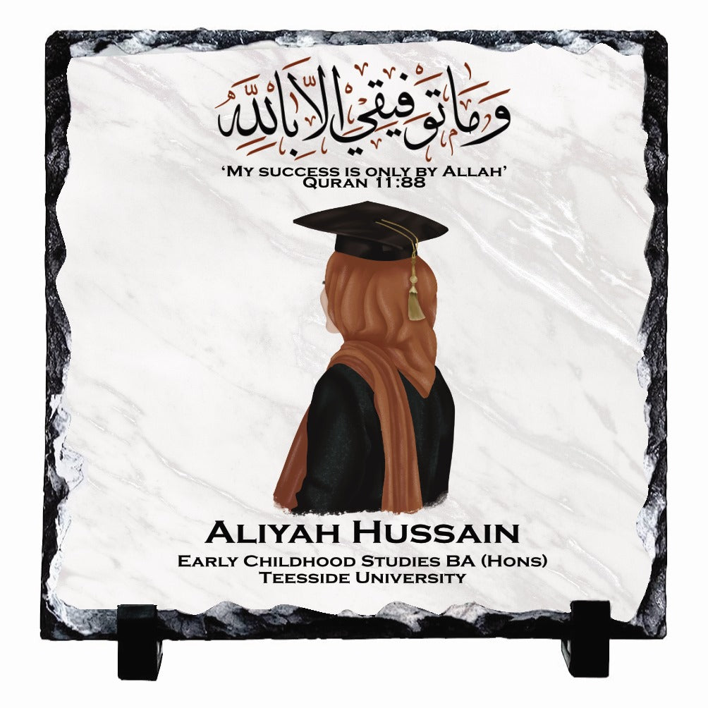 Hijabi Personalised Graduation Rock Slates