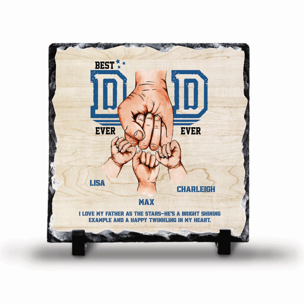 Father's Day Dad Fist Personalised Photo Rock Slate