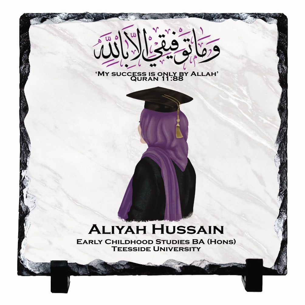 Hijabi Personalised Graduation Rock Slates