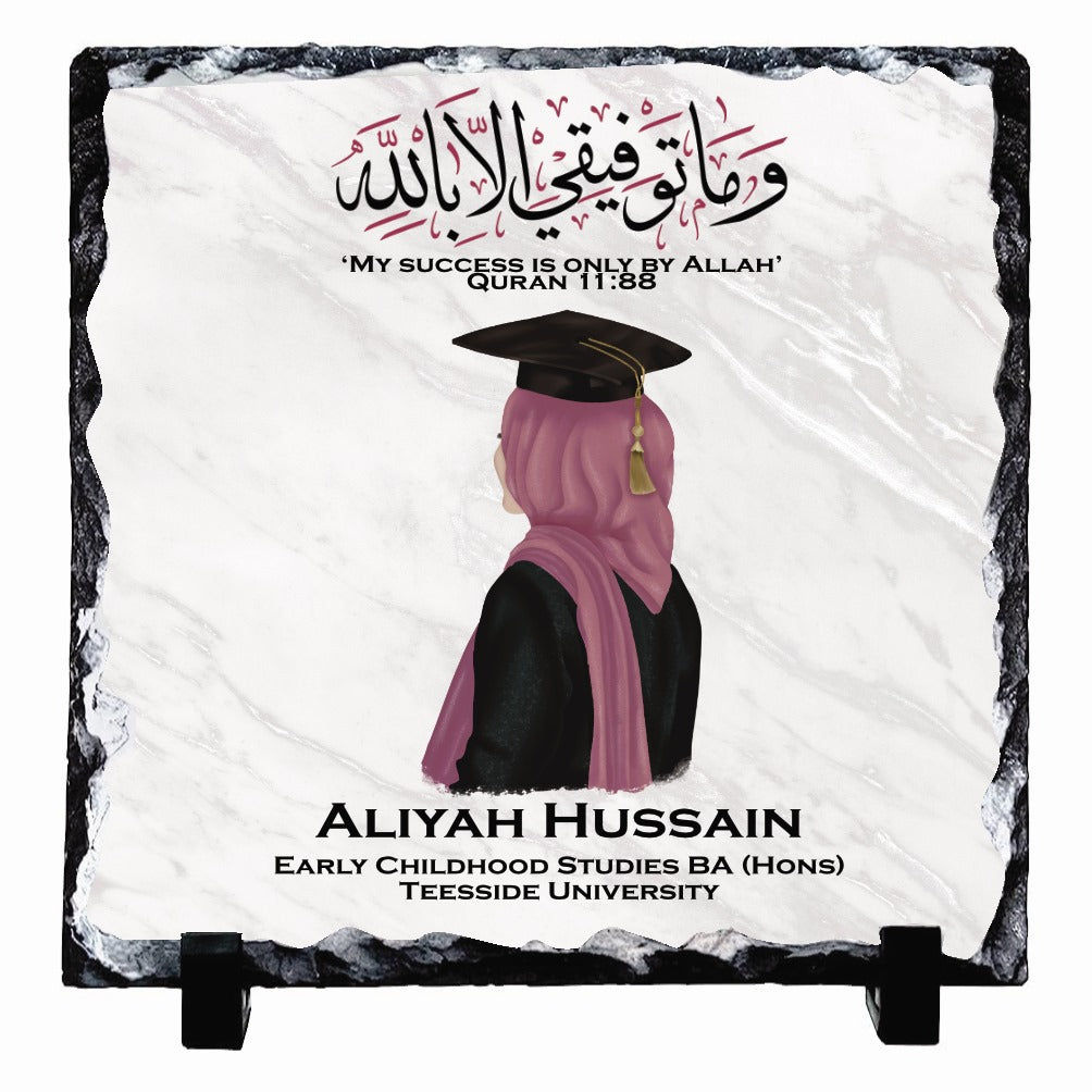 Hijabi Personalised Graduation Rock Slates