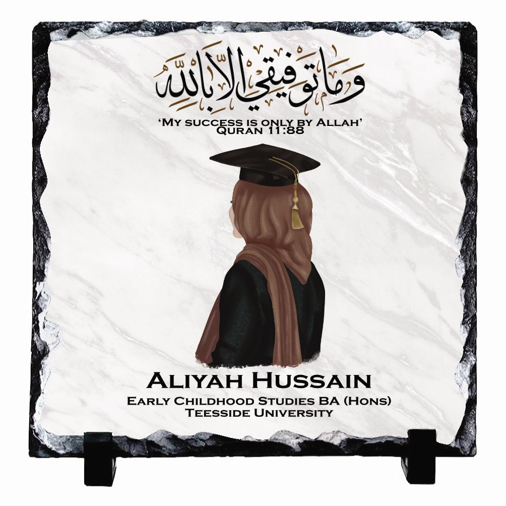 Hijabi Personalised Graduation Rock Slates