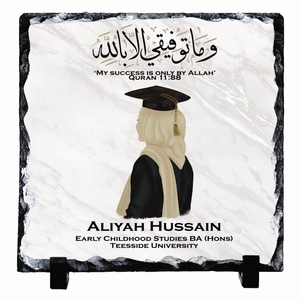 Hijabi Personalised Graduation Rock Slates