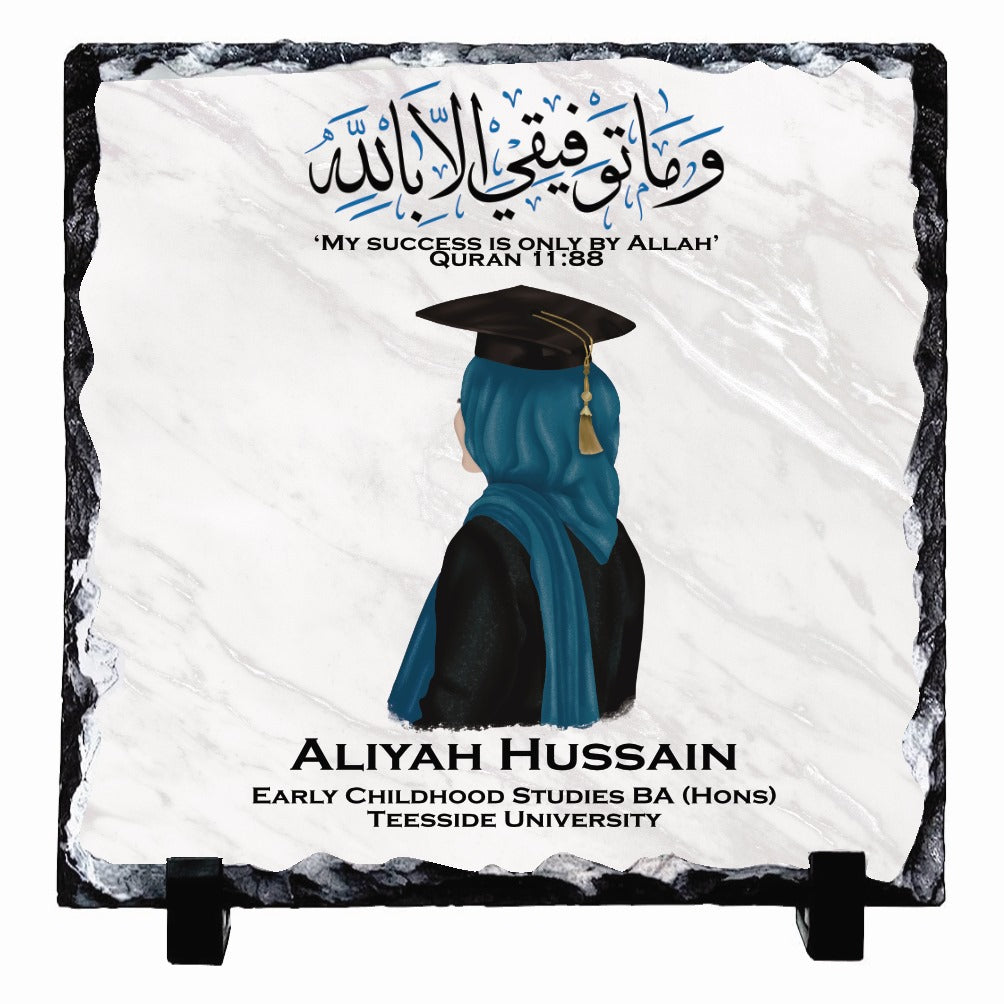 Hijabi Personalised Graduation Rock Slates