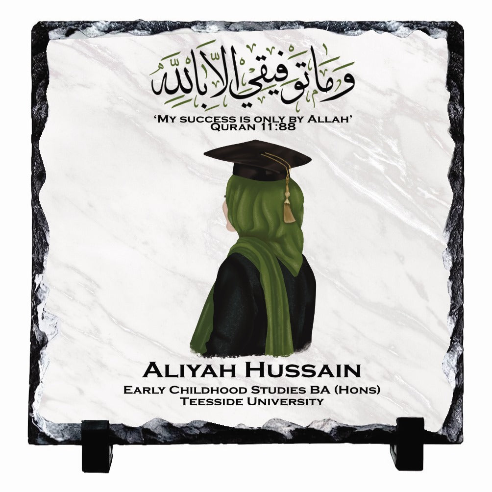 Hijabi Personalised Graduation Rock Slates