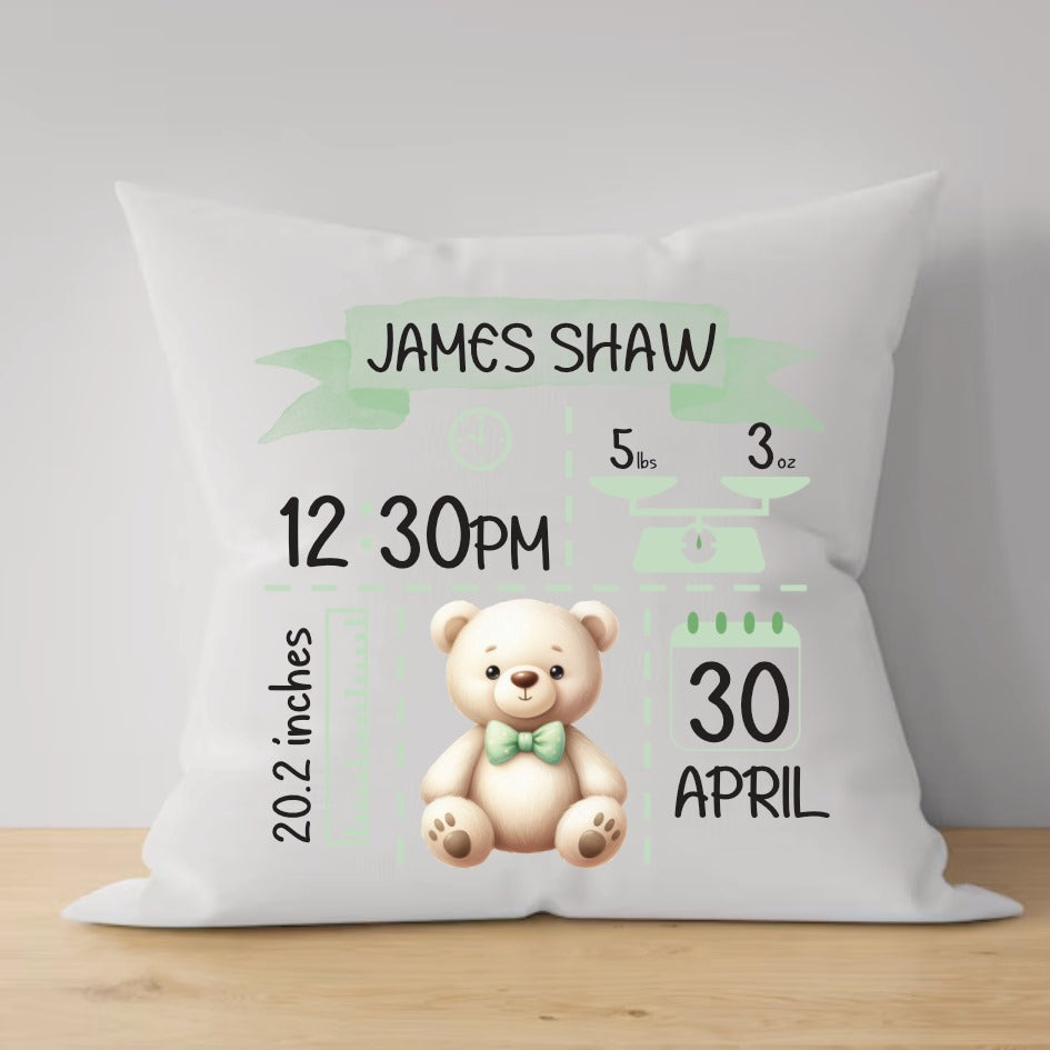 Baby Arrival Teddy Keepsake Pillows
