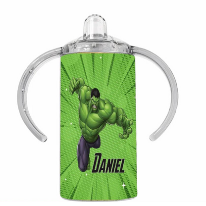 Personalised Hulk Cartoon Sippy Cups