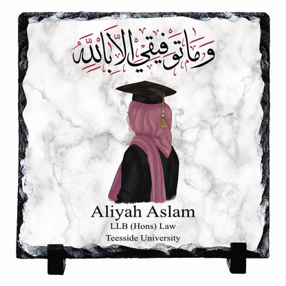 Hijabi Personalised Graduation Rock Slates