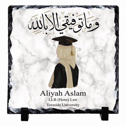 Hijabi Personalised Graduation Rock Slates