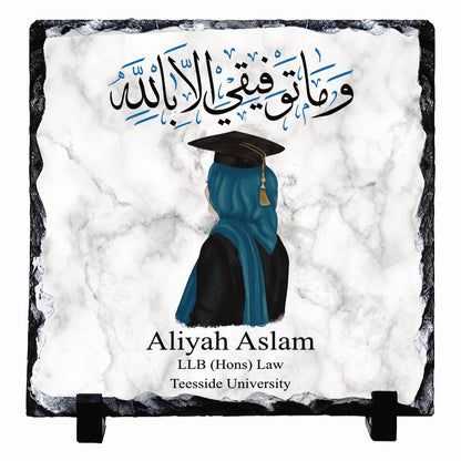 Hijabi Personalised Graduation Rock Slates