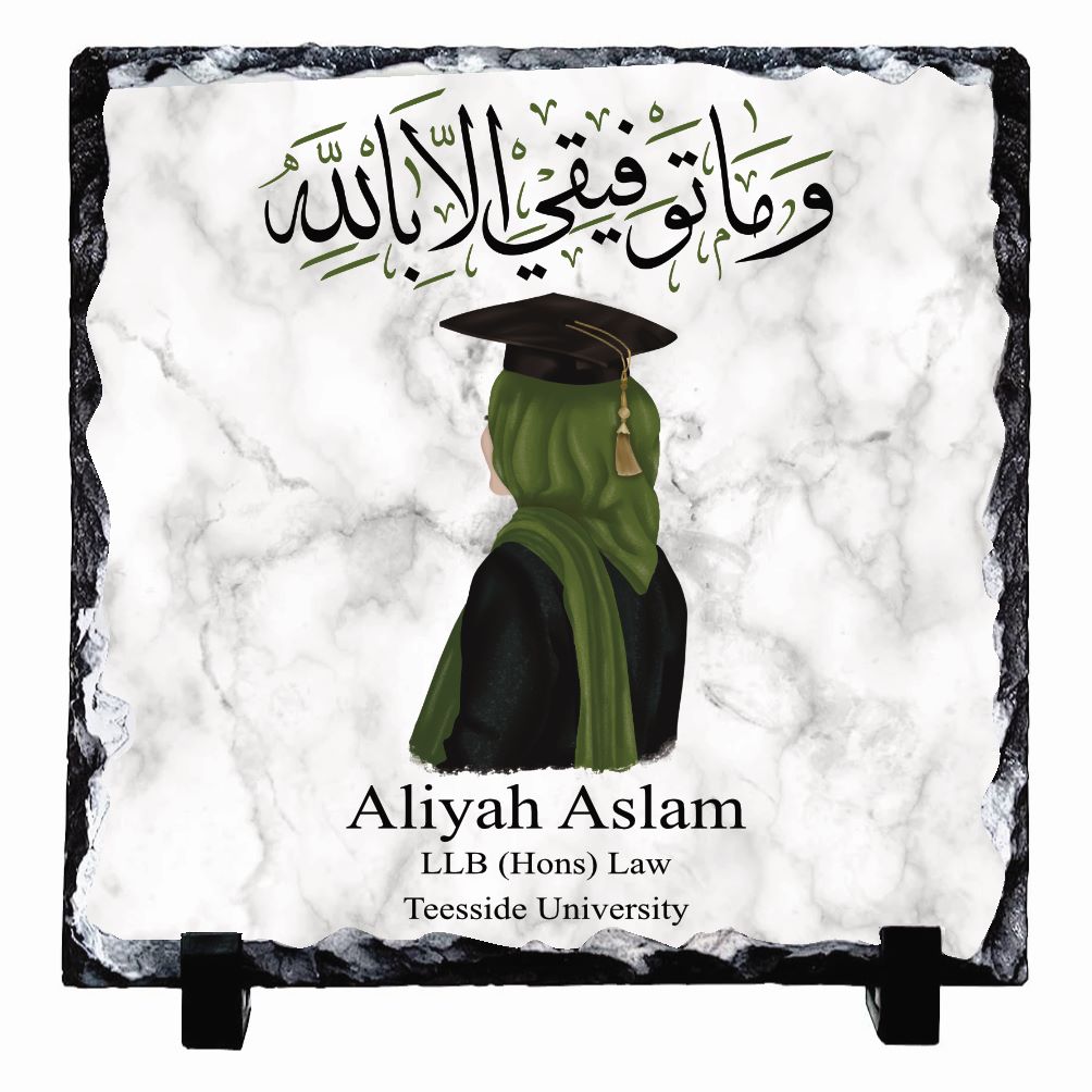 Hijabi Personalised Graduation Rock Slates