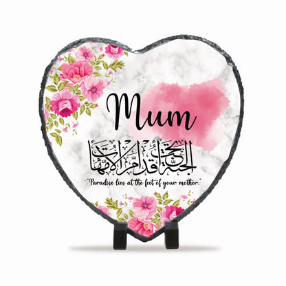 Mothers Day Arabic Heart Rock Slate