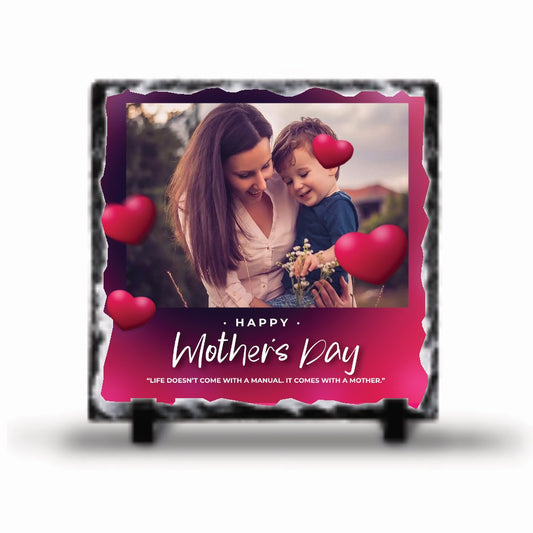 Mother's Day Photo & Message Square Rock Slate