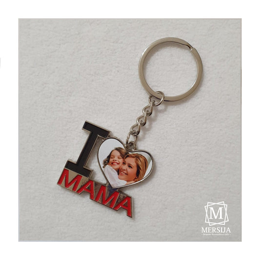 I Love Mama Picture Keyring