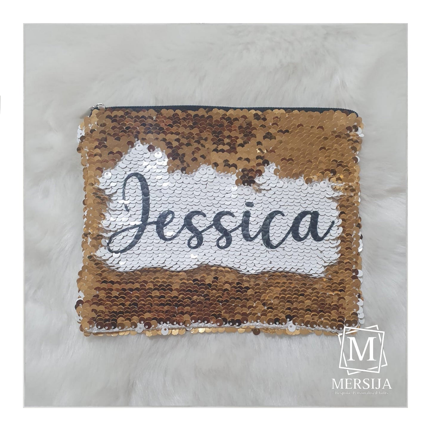 Sequin Cosmetic Personalised Pouch / Make Up Bag