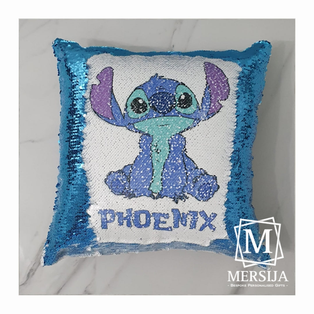 Children's Character Personalised Sequin Pillow