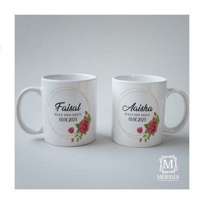 Floral Personalised Wedding Mugs