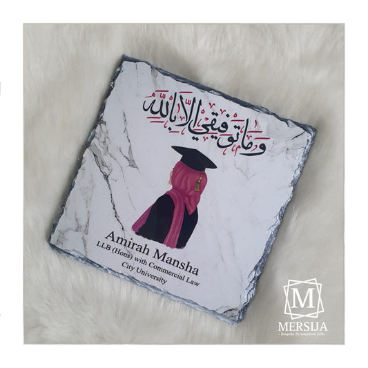 Hijabi Personalised Graduation Rock Slates