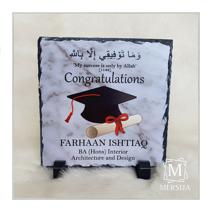 Graduate Hat Personalised Rock Slates