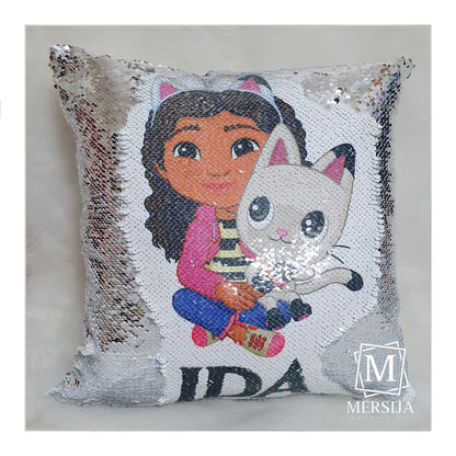 Children's Character Personalised Sequin Pillow