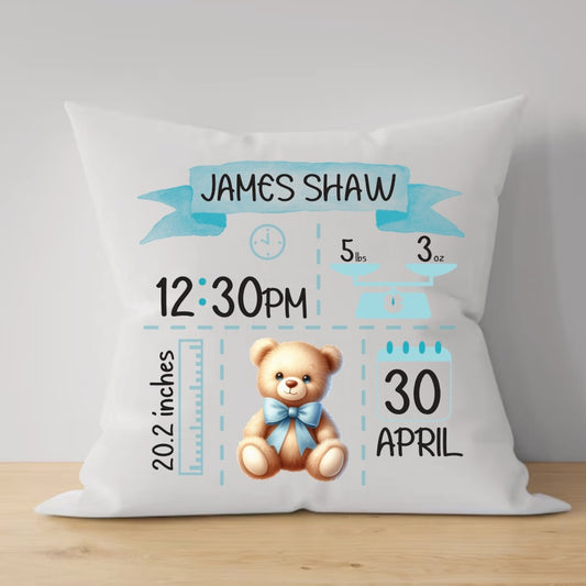 Baby Arrival Teddy Keepsake Pillows