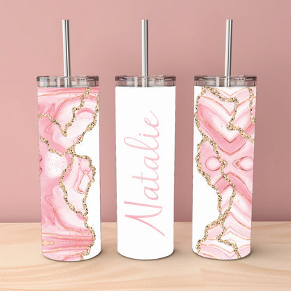 Personalised Glitter Marble Tumbler