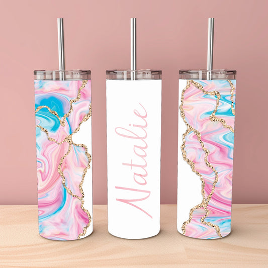 Personalised Glitter Marble Tumbler