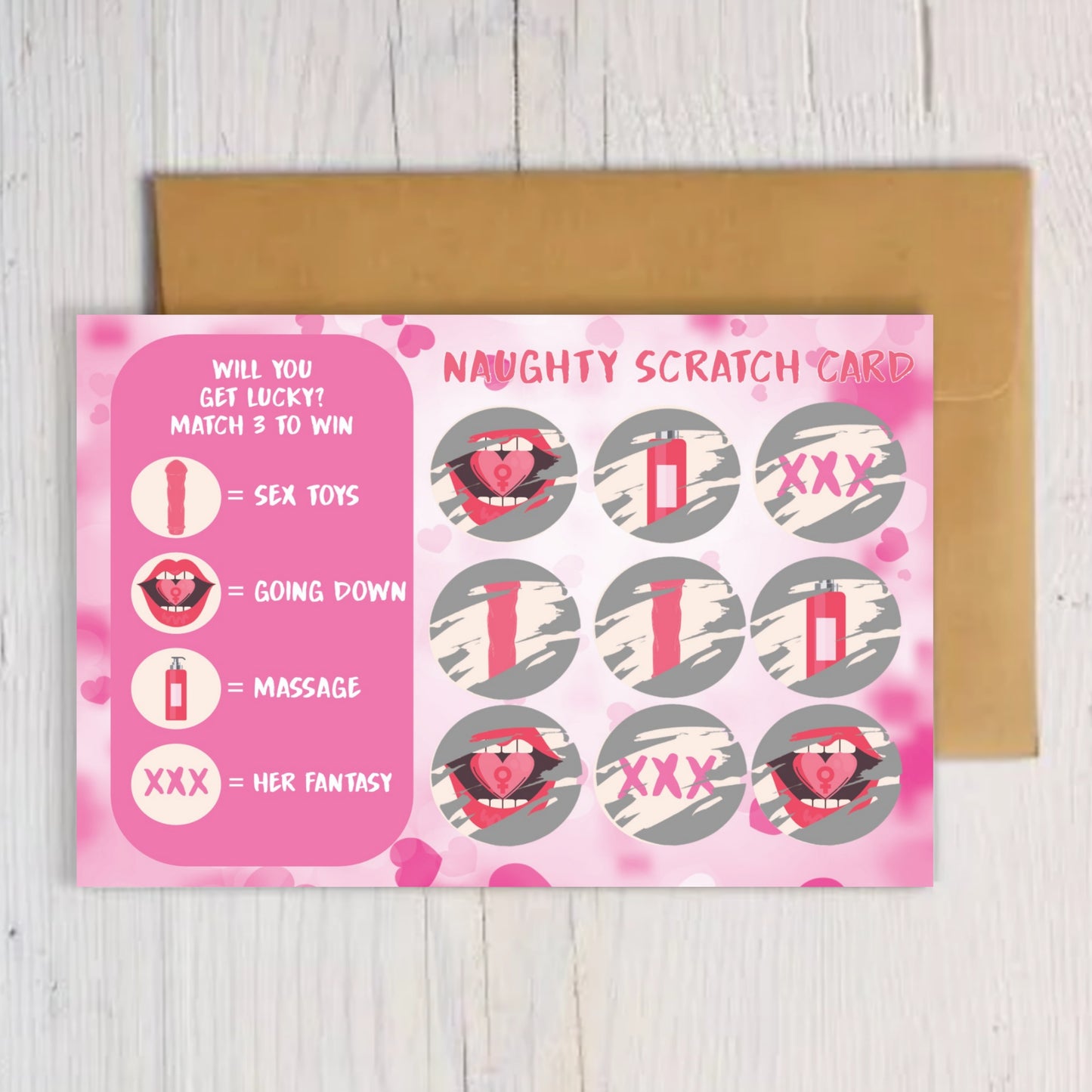 Personalised 'Adult' Naughty Scratch Cards