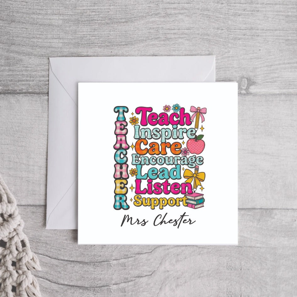 Personalised Teacher Cards