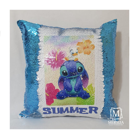 Children's Character Personalised Sequin Pillow